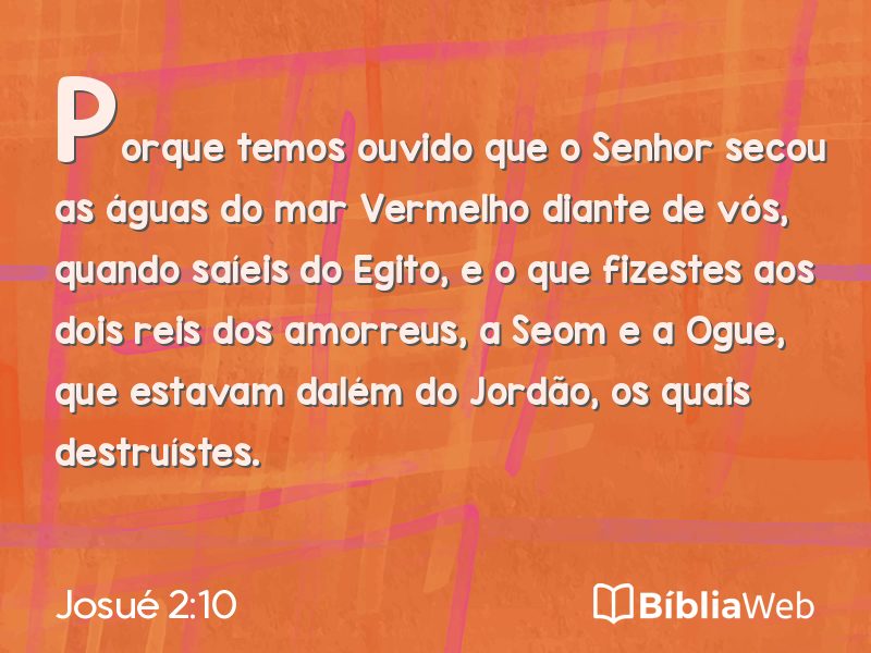 Josué 2:10 em imagem para compartilhar