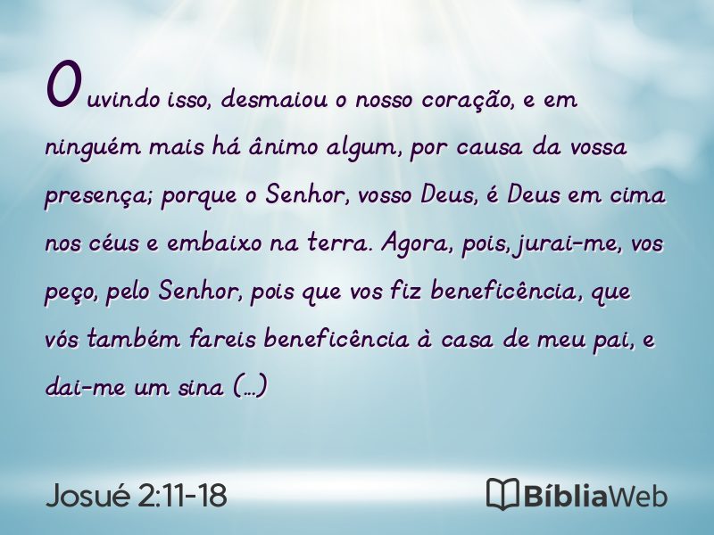 Josué 2:11-18 em imagem para compartilhar