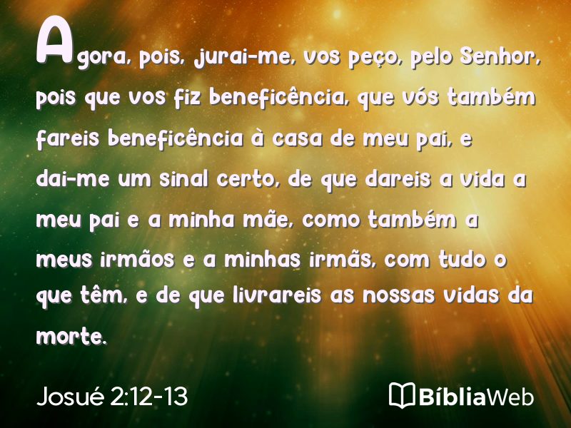 Josué 2:12-13 em imagem para compartilhar