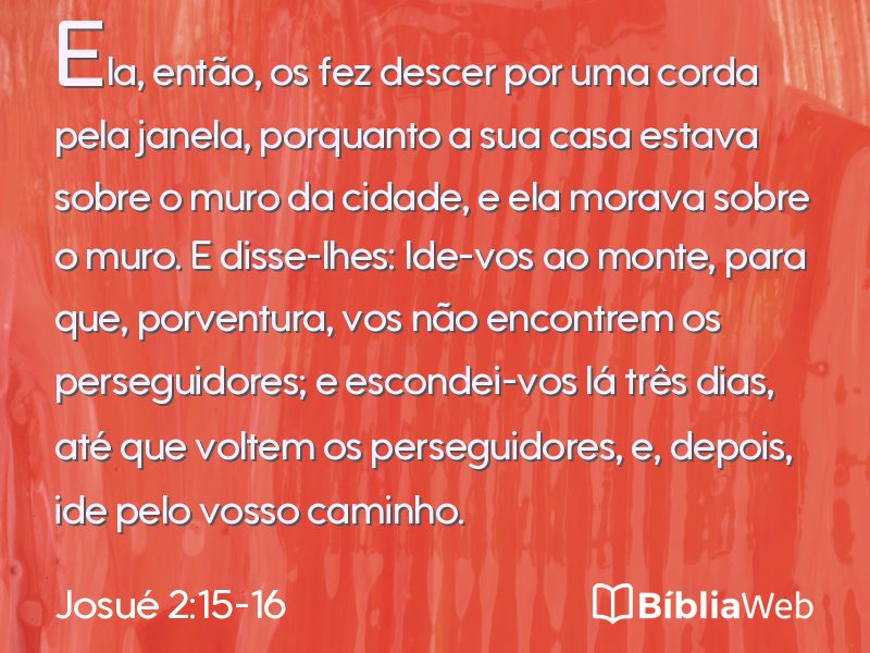 Josué 2:15-16 em imagem para compartilhar