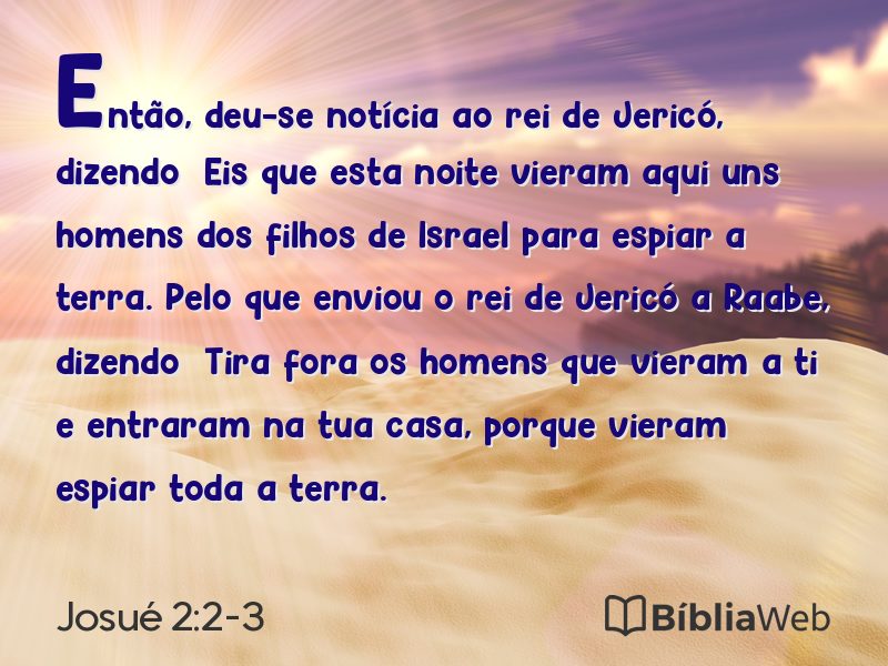 Josué 2:2-3 em imagem para compartilhar