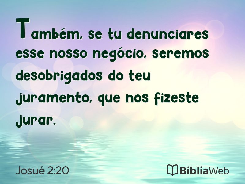 Josué 2:20 em imagem para compartilhar