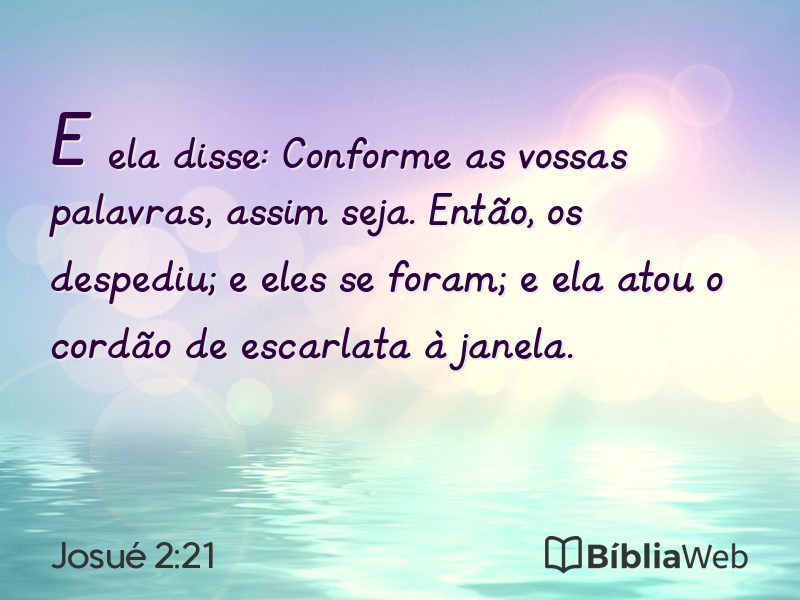 Josué 2:21 em imagem para compartilhar