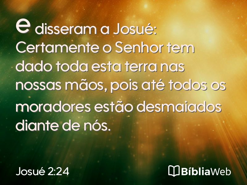 Josué 2:24 em imagem para compartilhar
