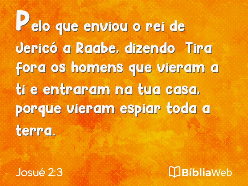 Josué 2:3 em imagem para compartilhar
