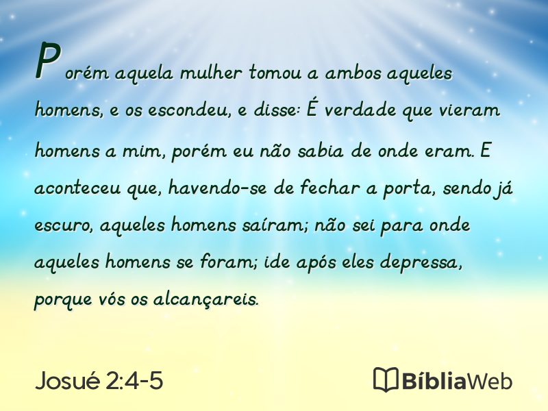 Josué 2:4-5 em imagem para compartilhar