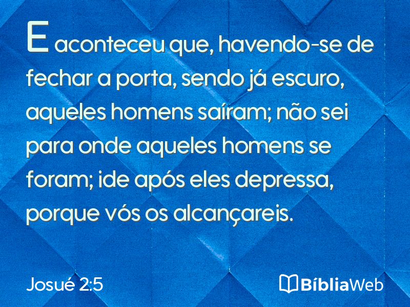 Josué 2:5 em imagem para compartilhar