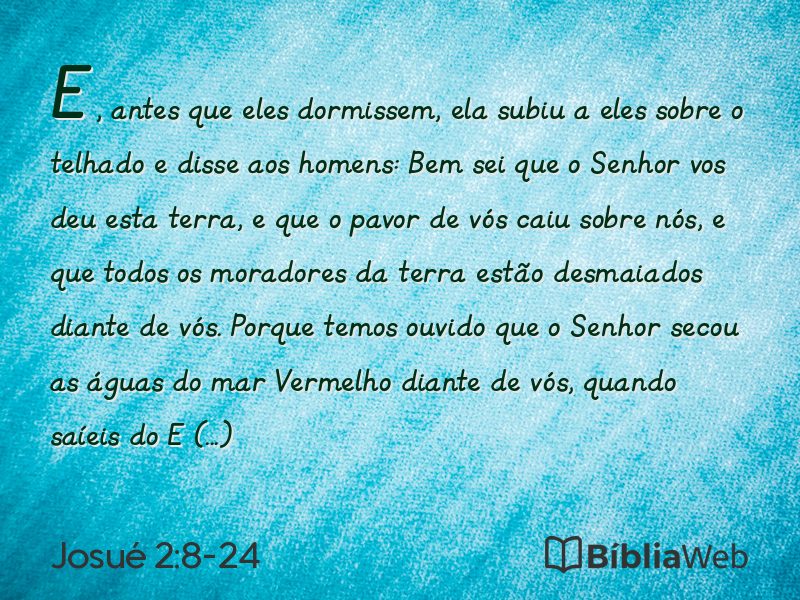 Josué 2:8-24 em imagem para compartilhar