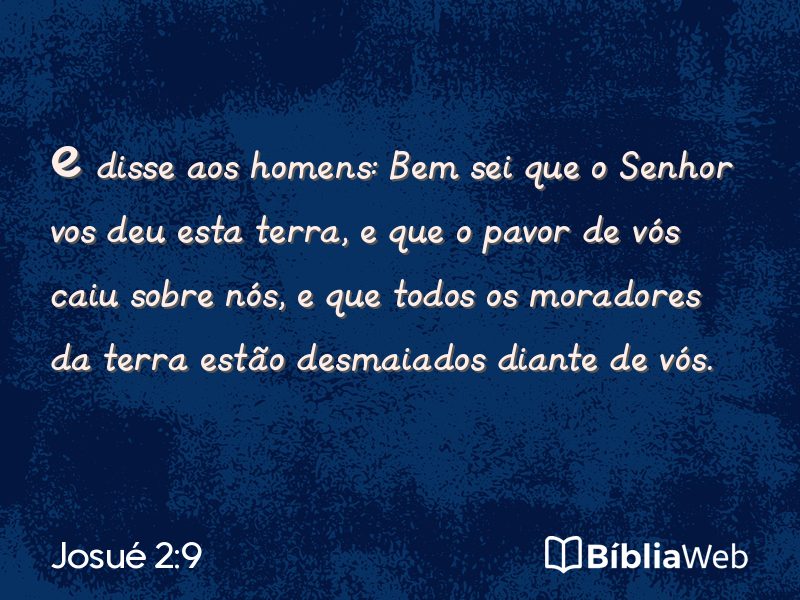 Josué 2:9 em imagem para compartilhar