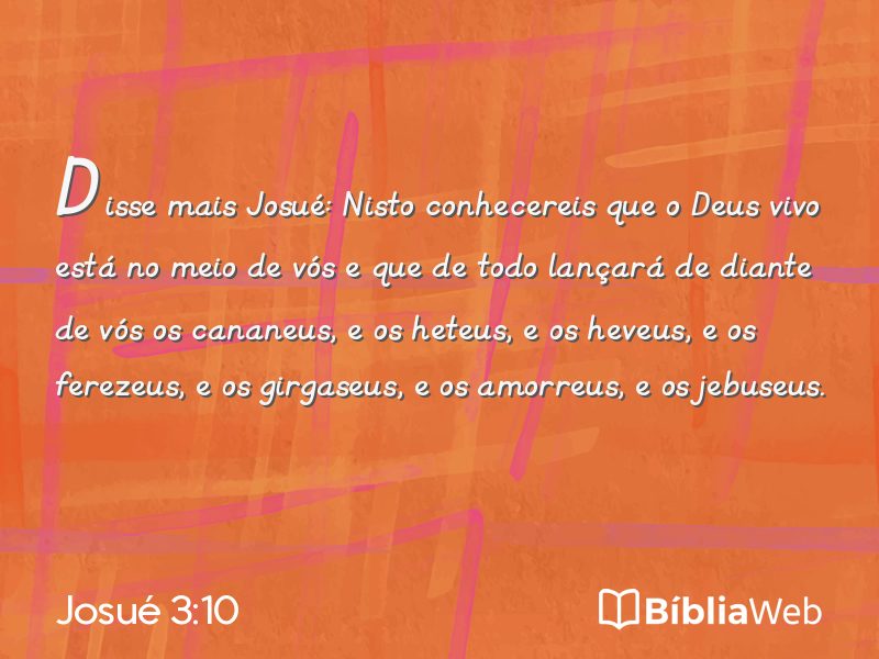 Josué 3:10 em imagem para compartilhar