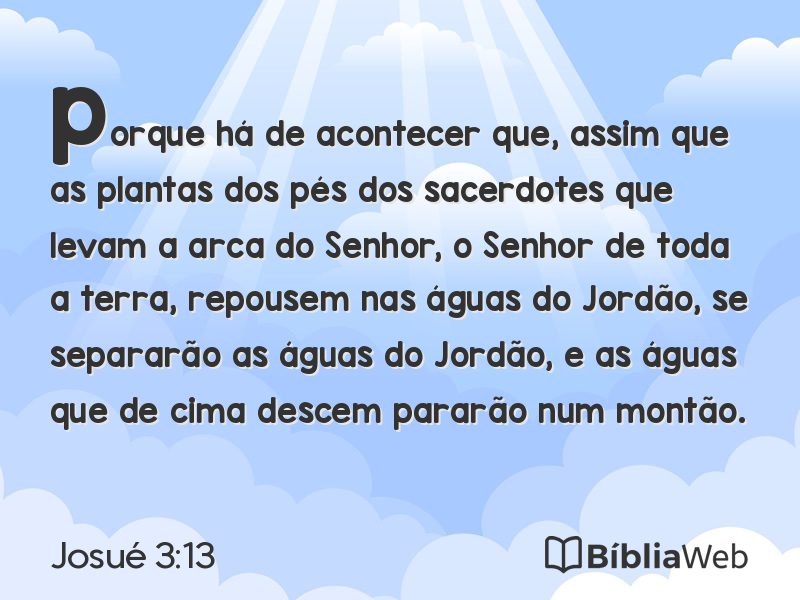 Josué 3:13 em imagem para compartilhar