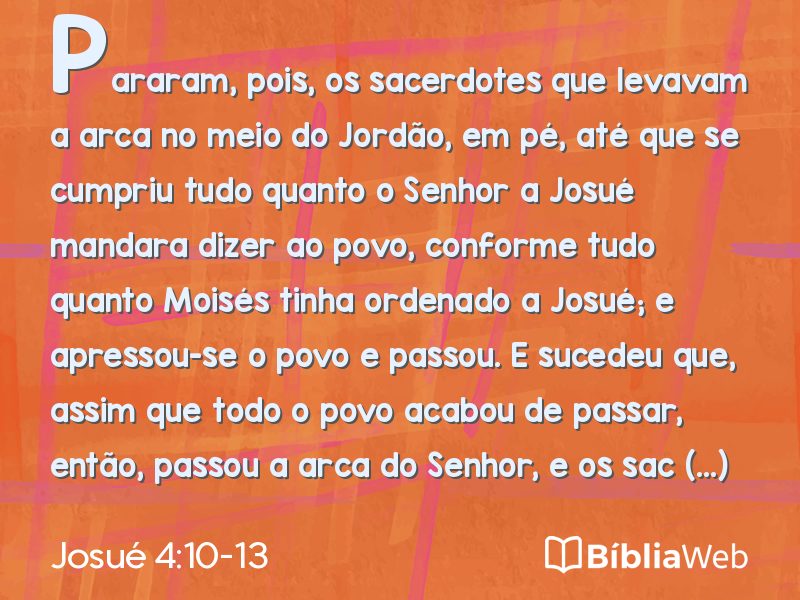 Josué 4:10-13 em imagem para compartilhar