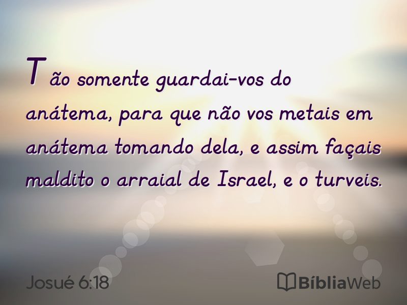 Josué 6:18 em imagem para compartilhar