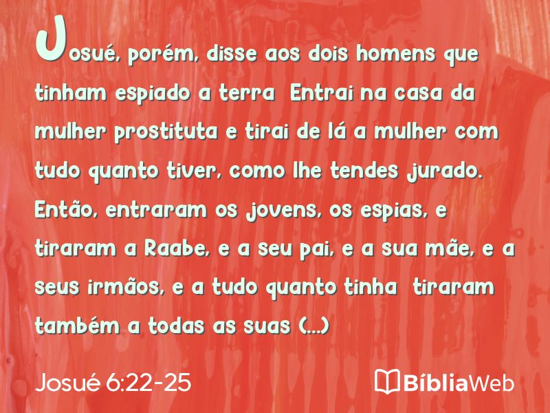 Josué 6:22-25 em imagem para compartilhar