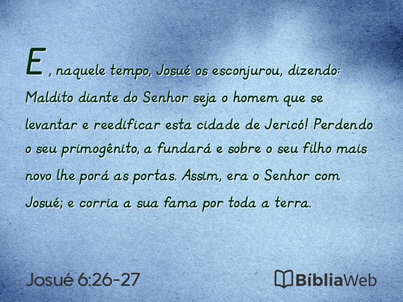 Josué 6:26-27 em imagem para compartilhar