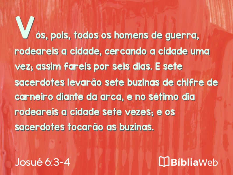 Josué 6:3-4 em imagem para compartilhar