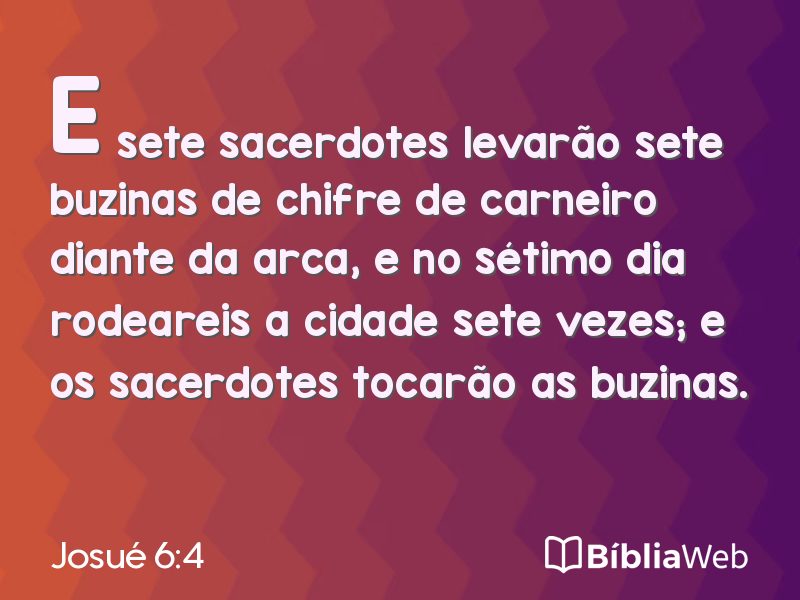 Josué 6:4 em imagem para compartilhar
