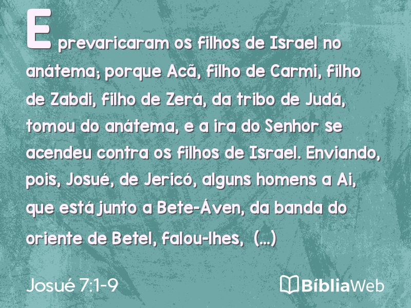 Josué 7:1-9 em imagem para compartilhar