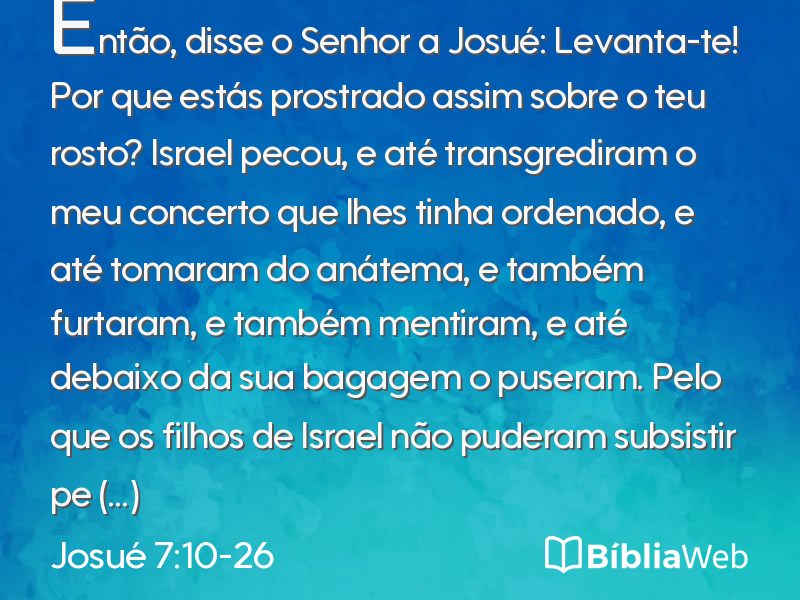 Josué 7:10-26 em imagem para compartilhar