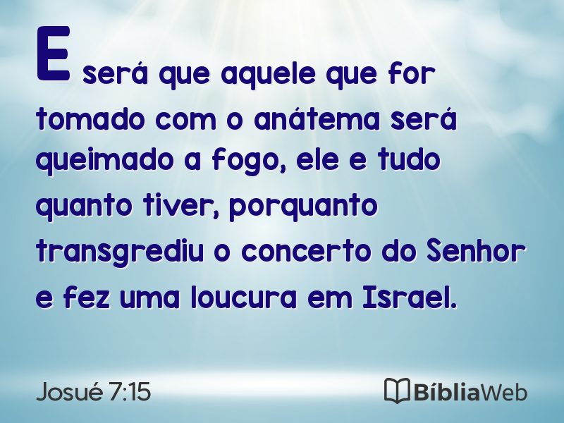 Josué 7:15 em imagem para compartilhar