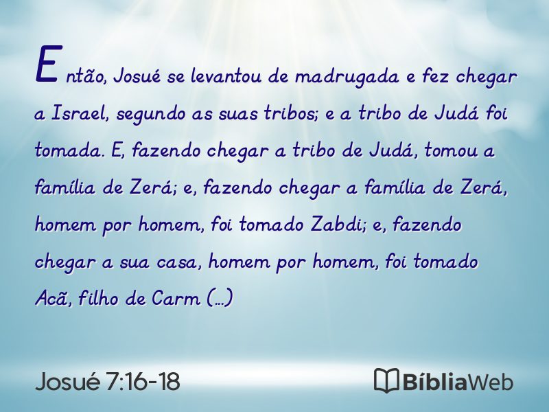 Josué 7:16-18 em imagem para compartilhar