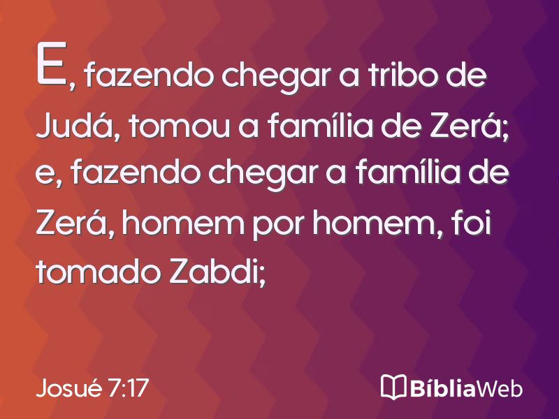 Josué 7:17 em imagem para compartilhar