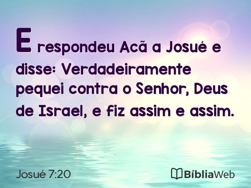 Josué 7:20 em imagem para compartilhar