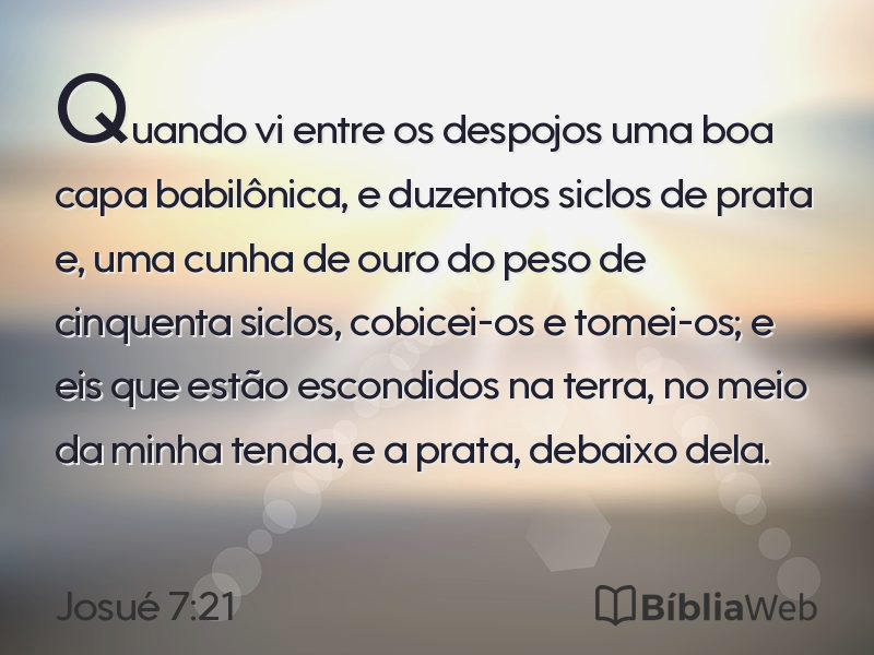 Josué 7:21 em imagem para compartilhar