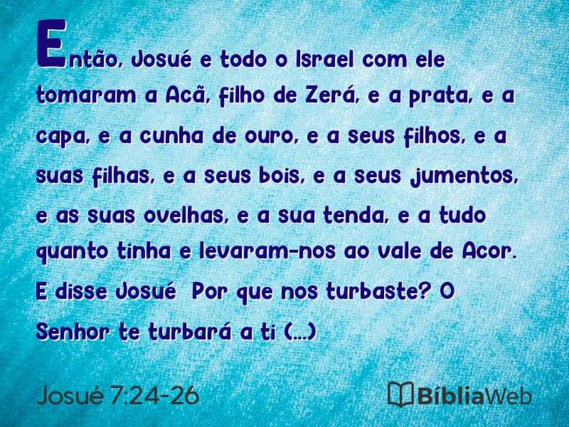 Josué 7:24-26 em imagem para compartilhar