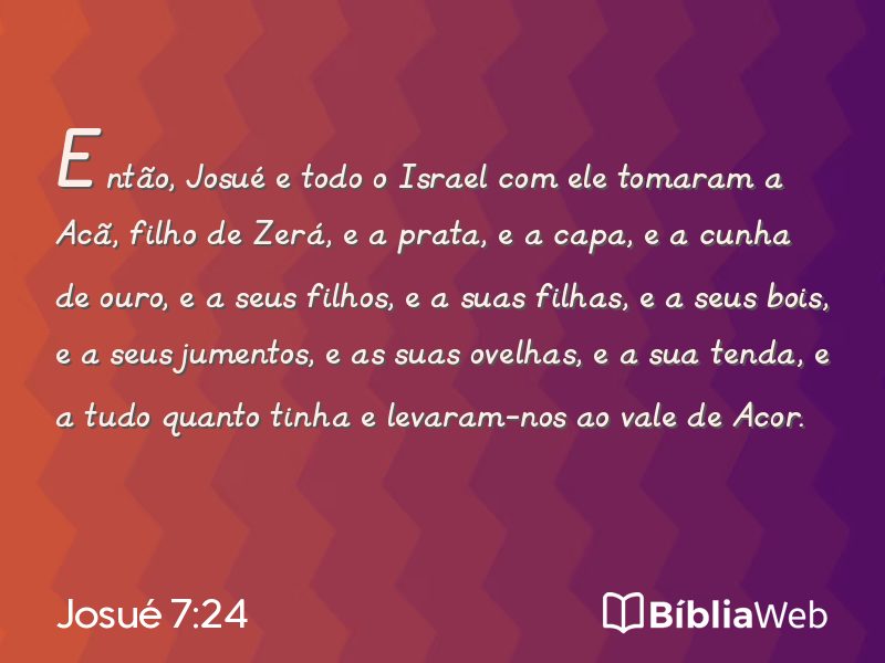 Josué 7:24 em imagem para compartilhar