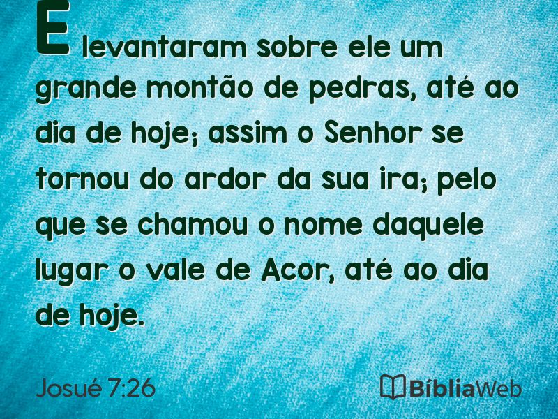 Josué 7:26 em imagem para compartilhar