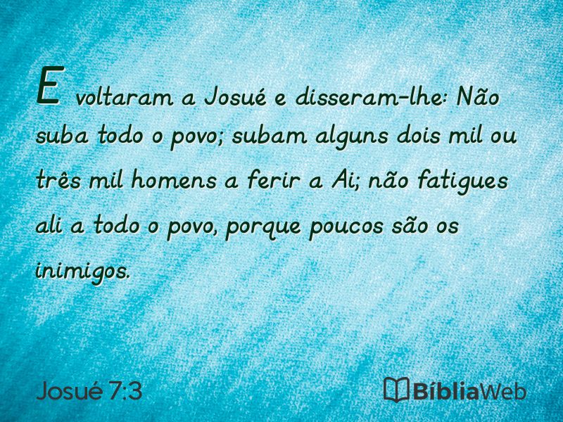 Josué 7:3 em imagem para compartilhar