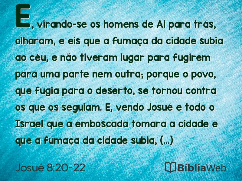 Josué 8:20-22 em imagem para compartilhar