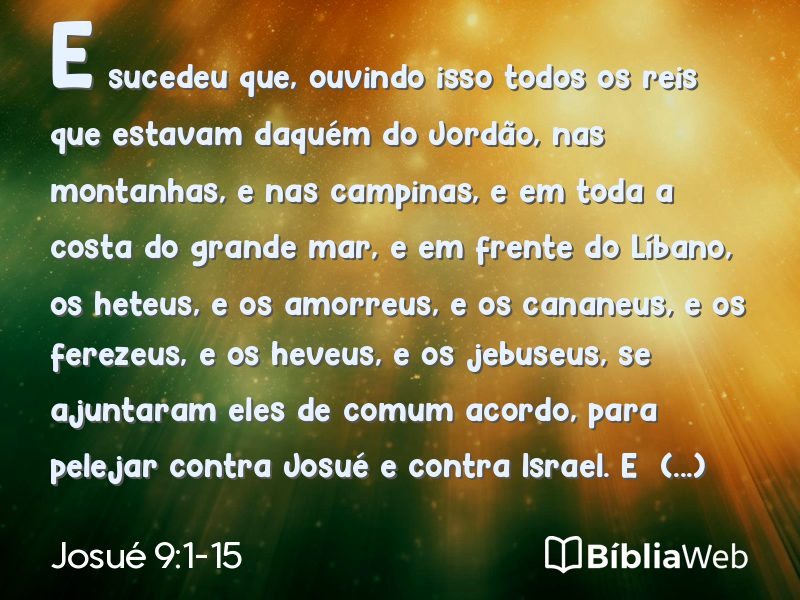 Josué 9:1-15 em imagem para compartilhar