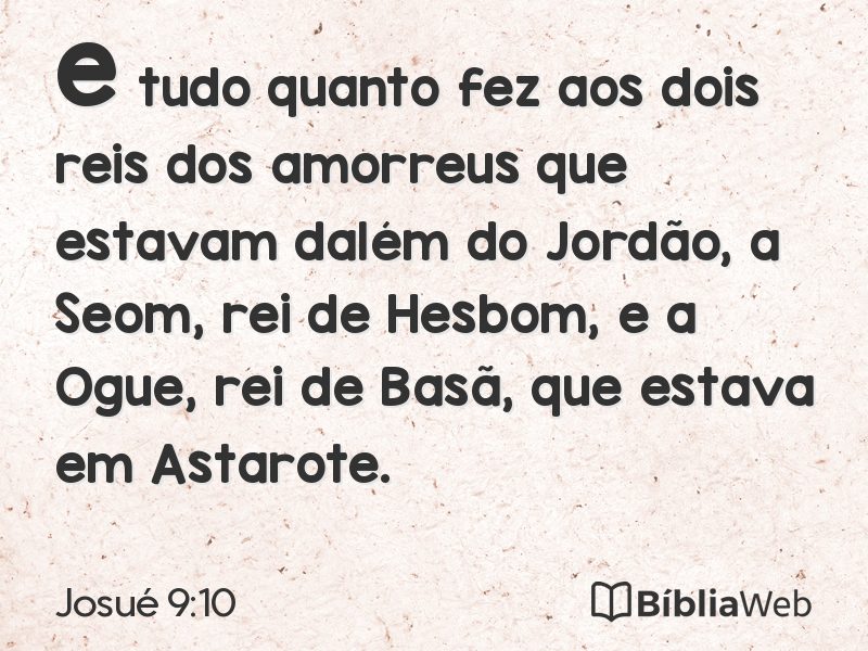Josué 9:10 em imagem para compartilhar
