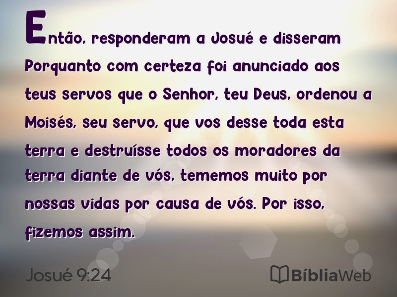 Josué 9:24 em imagem para compartilhar