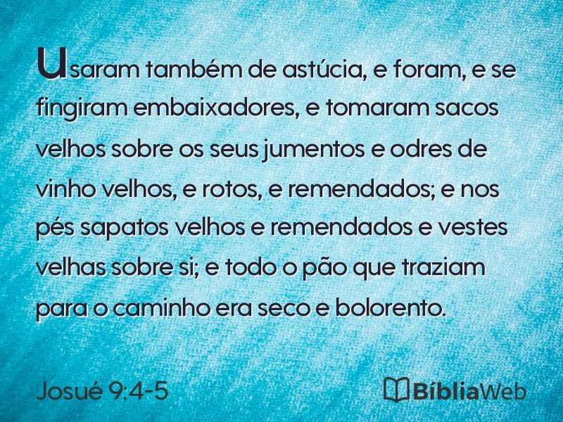 Josué 9:4-5 em imagem para compartilhar