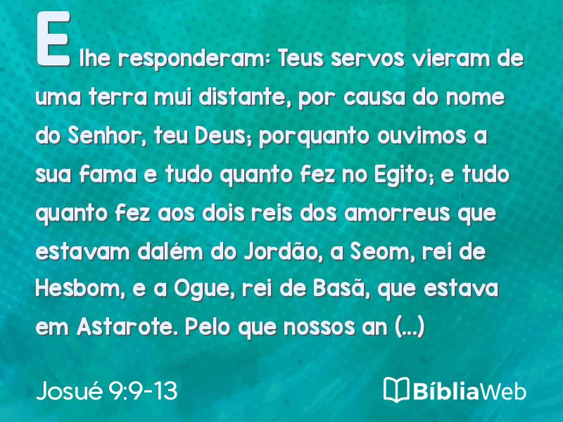 Josué 9:9-13 em imagem para compartilhar
