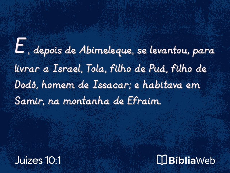 Juízes 10:1 em imagem para compartilhar