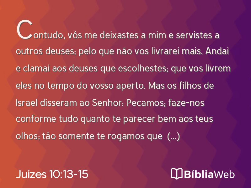 Juízes 10:13-15 em imagem para compartilhar