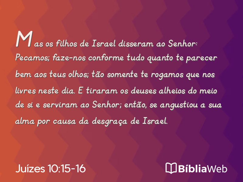 Juízes 10:15-16 em imagem para compartilhar