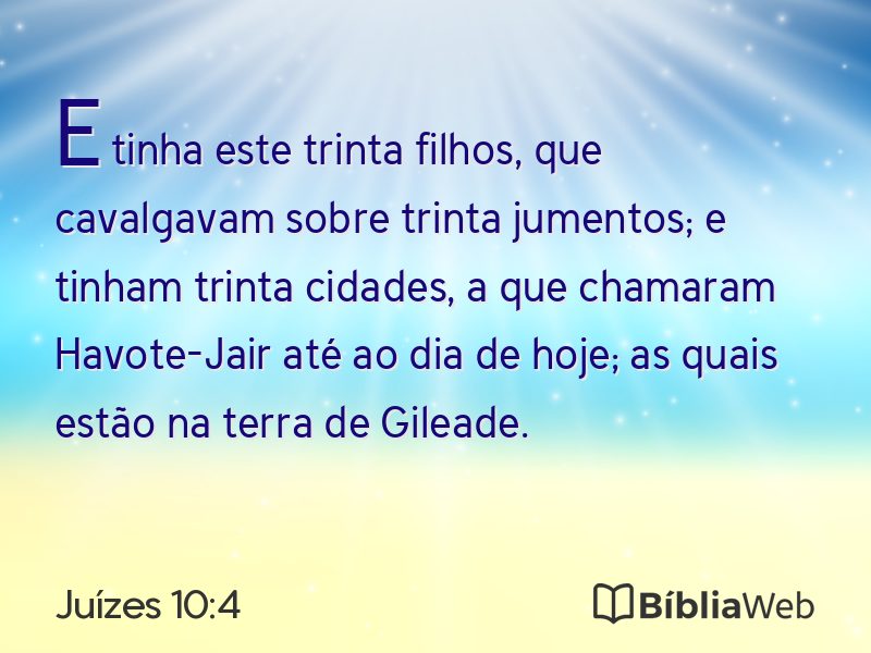Juízes 10:4 em imagem para compartilhar