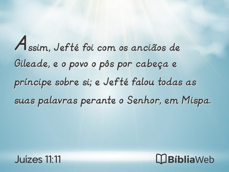 Juízes 11:11 em imagem para compartilhar