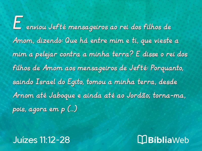 Juízes 11:12-28 em imagem para compartilhar