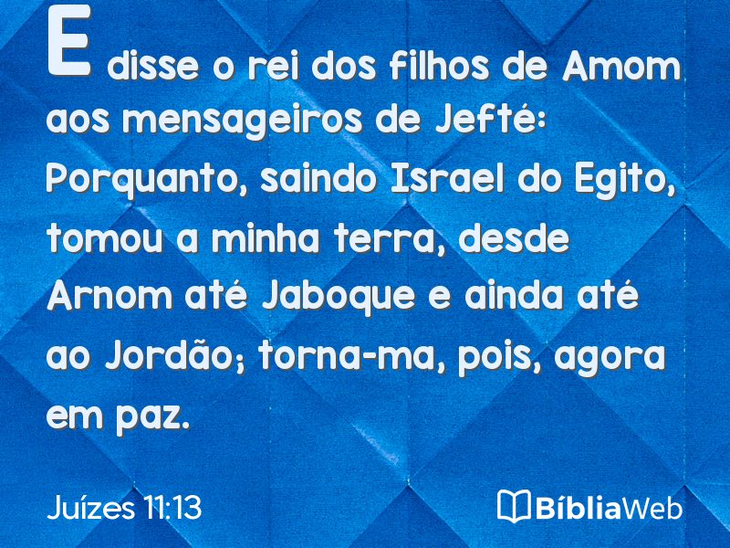 Juízes 11:13 em imagem para compartilhar
