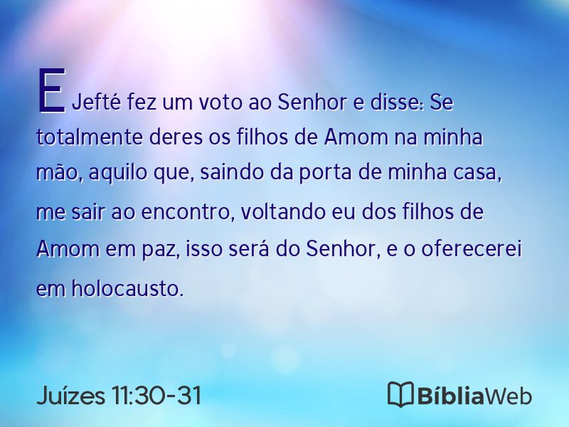 Juízes 11:30-31 em imagem para compartilhar