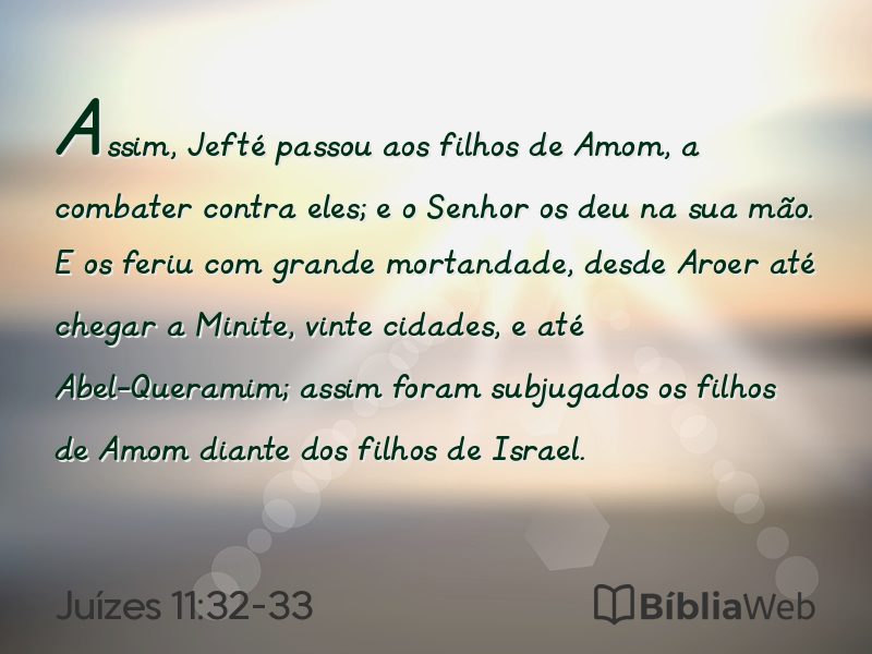 Juízes 11:32-33 em imagem para compartilhar