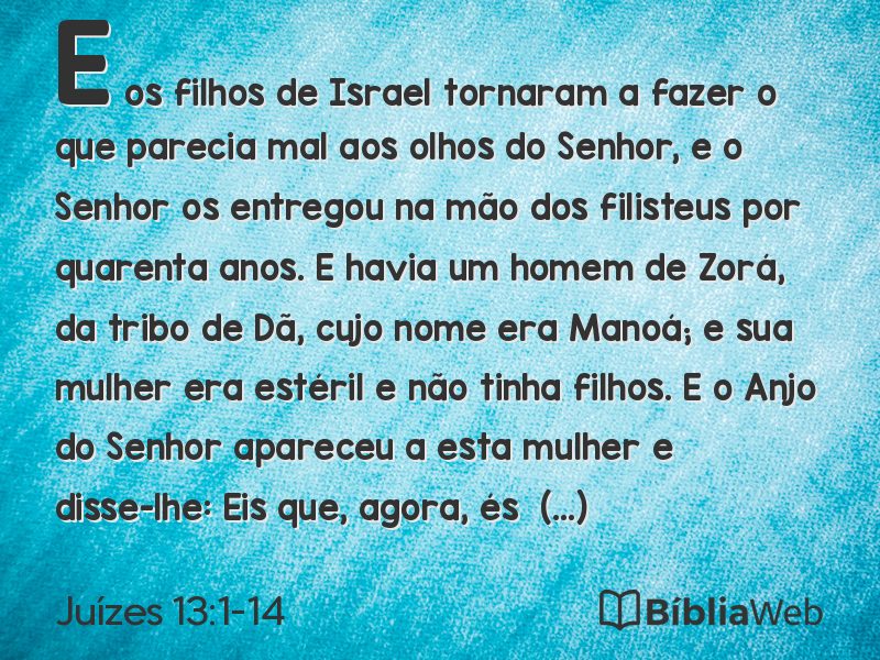 Juízes 13:1-14 em imagem para compartilhar