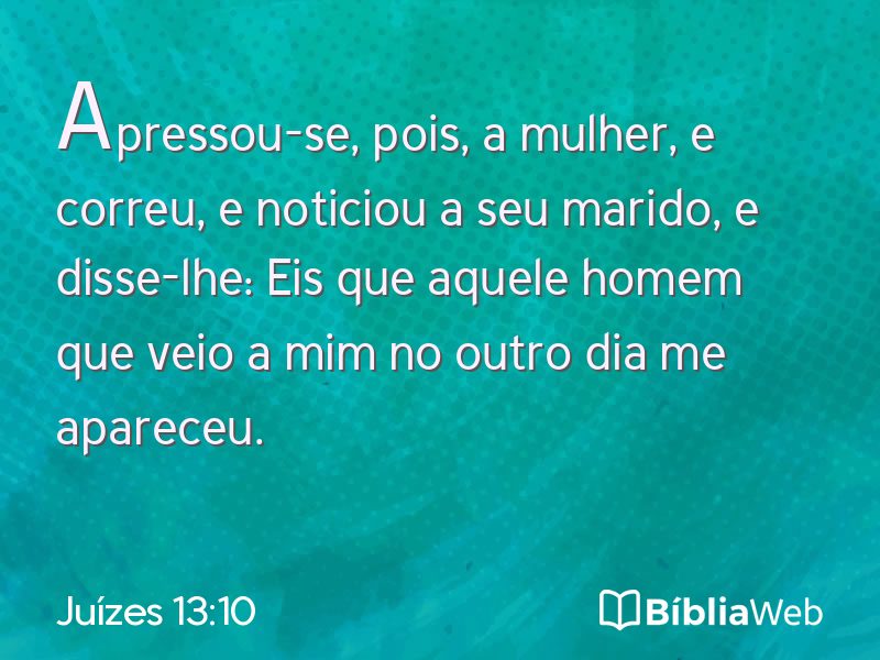 Juízes 13:10 em imagem para compartilhar