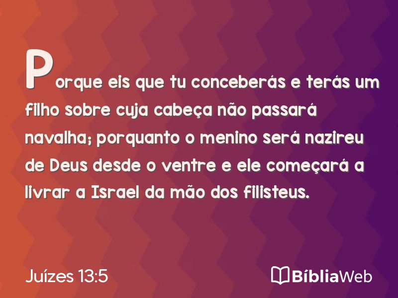 Juízes 13:5 em imagem para compartilhar